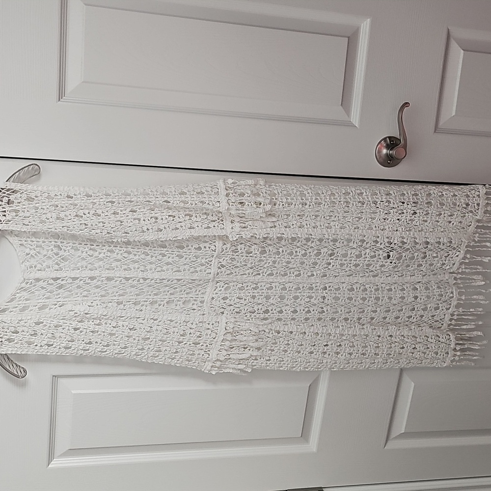 Elegant White Crochet Cover-Up